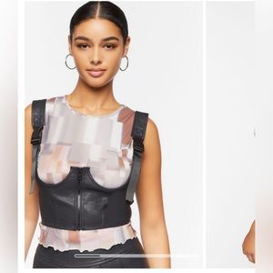 Release-Buckle Strap Corset Top